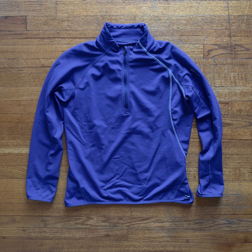 Salomon Active Half Zip Pullover Running Top Athletic Royal Blue Women's‎ Large